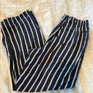 Brandy Melville Blue and White Wide Leg Pants